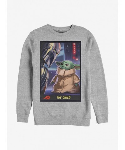 Star Wars The Mandalorian Little Trading Card Crew Sweatshirt $11.81 Sweatshirts